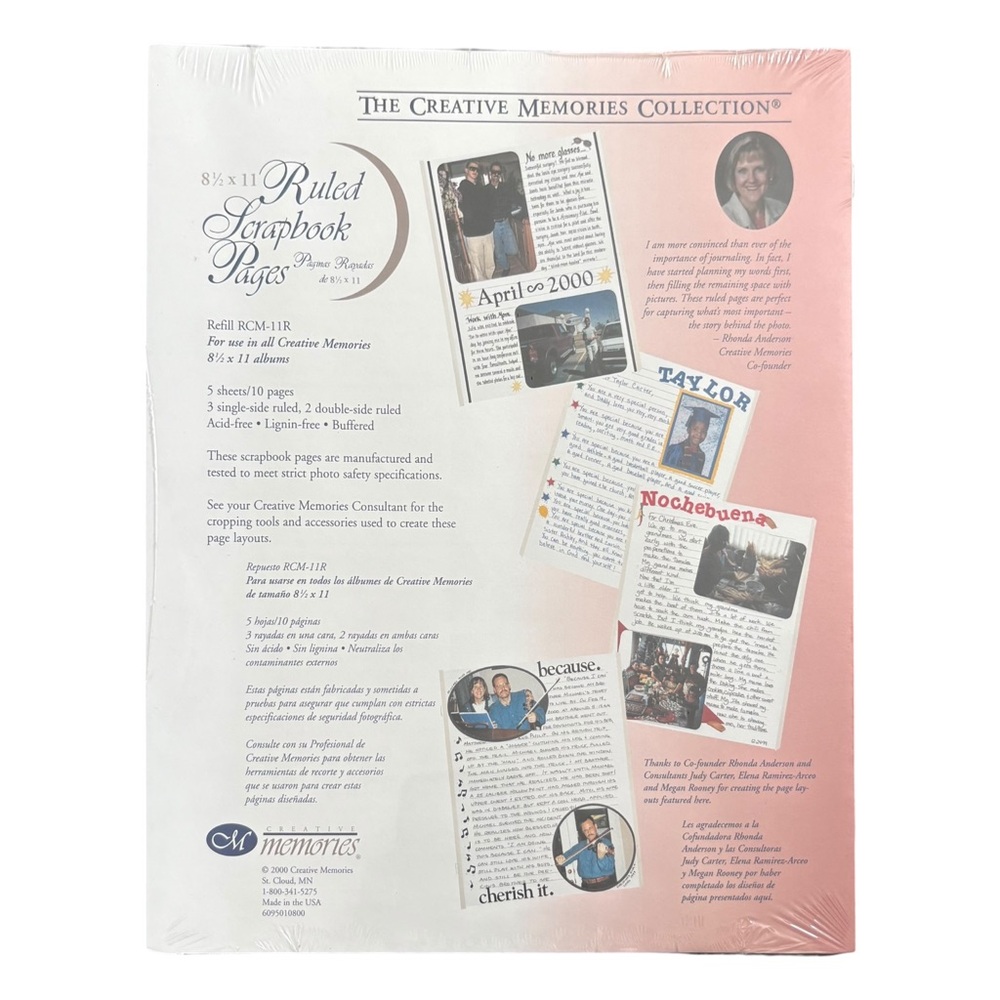 WHITE RULED PAGES Creative Memories Scrapbook Pages 8.5x11 NEW NWT Album Making